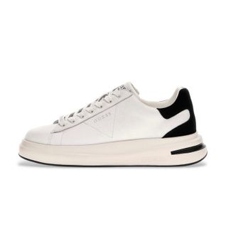 Guess para hombre. FMFLBALEA12 Zapatillas Elba blanco (39), Plano, Cordones, Casual