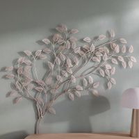 decoracion de pared con forma de rama de acero chapado en oro 110 x 65 cm