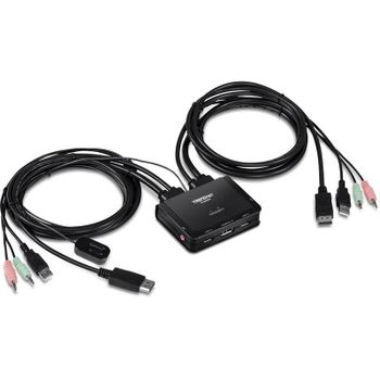 Interruptor KVM TRENDnet TK-220DPI 4K DisplayPort 2 PCs Hub USB Audio