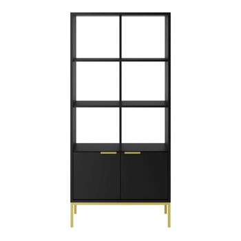 Librero 2 puertas tableros de partículas negro
