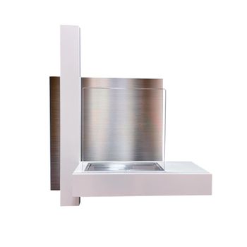 Chimenea de bioetanol divina fire de pared blanca 65x75x23 cm