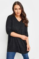 yours curve black metallic swing top mujer curvy y tallas grandes yours
