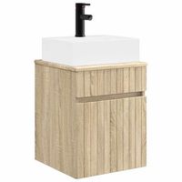 vanidad con lavabo de pared roble sonoma 39 x 41 x 625 cm vidaxl