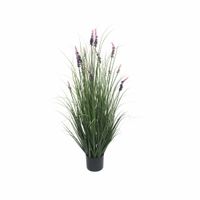 planta artificial de lavanda verde con macetero h 120 cm