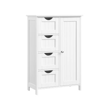 Gabinete de Madera con 4 Cajones, Blanco / 30 x 55 x 82 cm