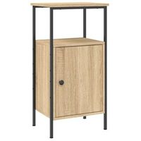 mesita de noche  mesa auxiliar  mesilla madera de ingenieria roble sonoma 41x31x80 cm