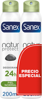 sanex natur protect desodorante piedra de alumbre piel normal 2x200 ml