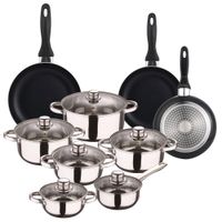 bateria de cocina de acero inox y sartenes cobre o162024 cm