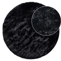 alfombra de pelo largo silvana negro 120 cm redondo