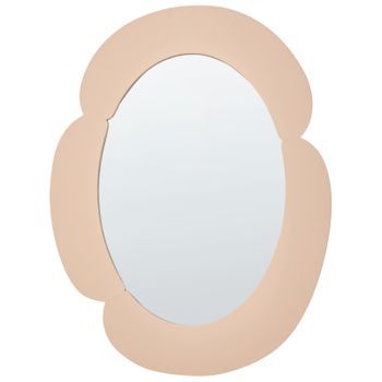 Espejo Decorativo De Pared De Mdf Forma Irregular Oscuro Ovalado Accesorios Para El Beige Alvena
