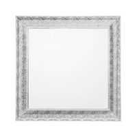 espejo de pared plateado pulido con marco decorativo de metal cuadrado 65 cm cavan