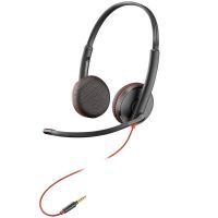 auriculares poly blackwire c3225 con cable y microfono flexible oficina y call center