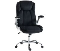 homcom silla de escritorio ergonomica silla de oficina con respaldo alto reposabrazos abatibles asiento con muelles altura ajustable funcion basculante tapizado en terciopelo negro