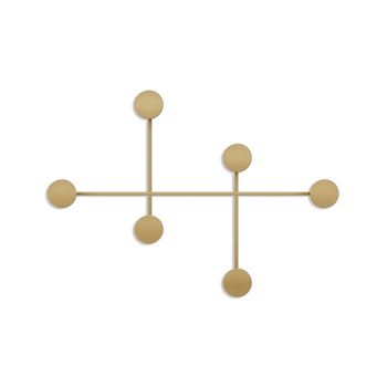 Perchero mural con 6 ganchos h60 cm - dorado