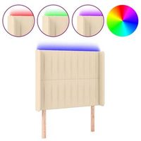 cabecero con led de tela color crema 93x16x118128 cm vidaxl
