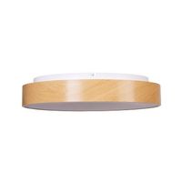 lampara de techo moderna luces led integradas forma redonda con regulador mando a distancia metal madera clara bragoto