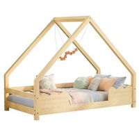 cama de cabina 90x200cm - cama infantil - madera maciza - natural
