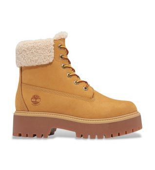 Timberland para mujer. TB0A2PU67541 Botines de piel Stone Street Waterproof marrón (38 W), Plano, Cordones, Casual, Sostenible