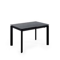 mesa extensible 120 tapa marmol gris patas negro