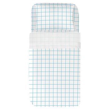 Juego Sábanas Estampadas Cuadro Blue -  Cama135 (1 Funda Almohada 45x1