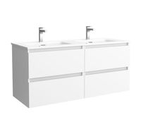 mueble de bano bequia 160cm  lavabo mineralsolid   blanco mate160x45x54