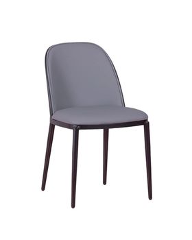 Silla de comedor de diseño tapizada, gris