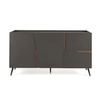 aparador de 3 puertas gris y marron 160x50 cm h80 cm