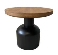 mesa de centro de madera y acero negro d60