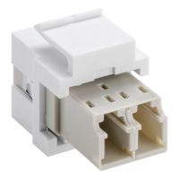 goobay keystone conector de fibra optica lc-duplex blanco