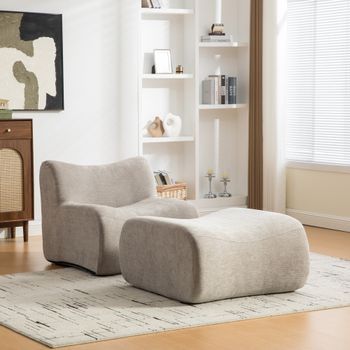 Canapé Modular En Chenilla Gris, Acolchado, Antideslizante, Cómodo, Moderno, Para Salón