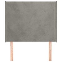 cabecero cama mueble de dormitorio con orejas de terciopelo claro 103 x 16 x 118128 cm gris m020003766