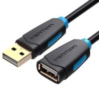 cable alargador usb 20 vention cbcbi 3m dorado pvc negro