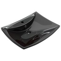 lavabo rectangular ceramica orificio de grifo y desague negro vidaxl