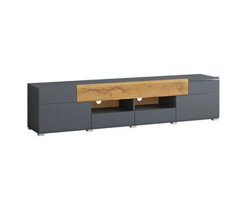 Mueble tv 2 puertas 2 cajones 208 cm jules gris y madera