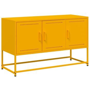 Mueble Para Tv De Acero Amarillo Mostaza 100,5x39x60,5 Cm Vidaxl