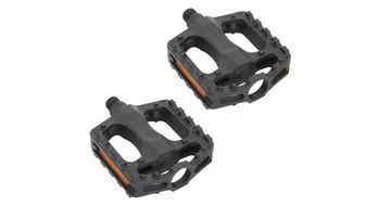 Par de pedales planos de plastico massi m612 negro