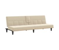 vidaxl sofa cama con portavasos tela crema