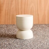 mesa auxiliar rincon de sofa mesita metal o32 x h42cm crema