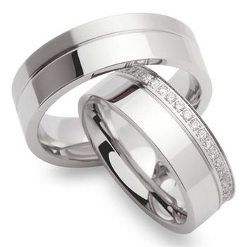 Anillos de boda de acero inoxidable 7mm grabado
