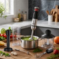 batidora de mano rouny 6 en 1 batidora de inmersion de maximo 1500w con cuchillas de acero inoxidable para cocina domestica