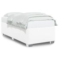 cama individual  cama de adulto  estructura de cama sin colchon cuero sintetico blanco 90x200 cm