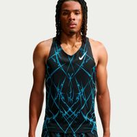 nike aeroswift  camiseta de running hombres - negro blanco