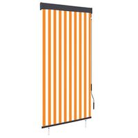 estor enrollable de exterior blanco y naranja 100x250 cm vidaxl