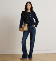 lauren ralph lauren para mujer 200b24610002 chaqueta de crepe de doble botonadura marino 44 casual clasico poliester reciclado