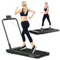cinta de correr plegable 2 en 1 con aplicacion y control remoto soporte para telefono movil pantalla led y altavoz verde