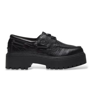 Timberland para mujer. TB0A2GVFW021 Náuticos de piel Stone Street negro (38.5 W), Plano, Cordones, Casual