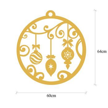 Decoración Pared De Metal Xmasgold-28 Oro 60x64 Cm