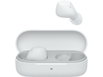 Auriculares True Wireless - Sony WFC510W, Ligeros, Bluetooth, iOS, Android, Multipunto, Sonido ambiente, Spotify Tap, Carga rápida, 22h, IPX4, Blanco