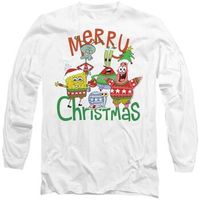spongebob squarepants camiseta manga larga merry christmas para mujer