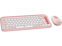 pack teclado  raton - logitech pop icon inalambrico bluetooth easy-switch hasta 3 dispositivos teclas y botones personalizables pc-mac rosa